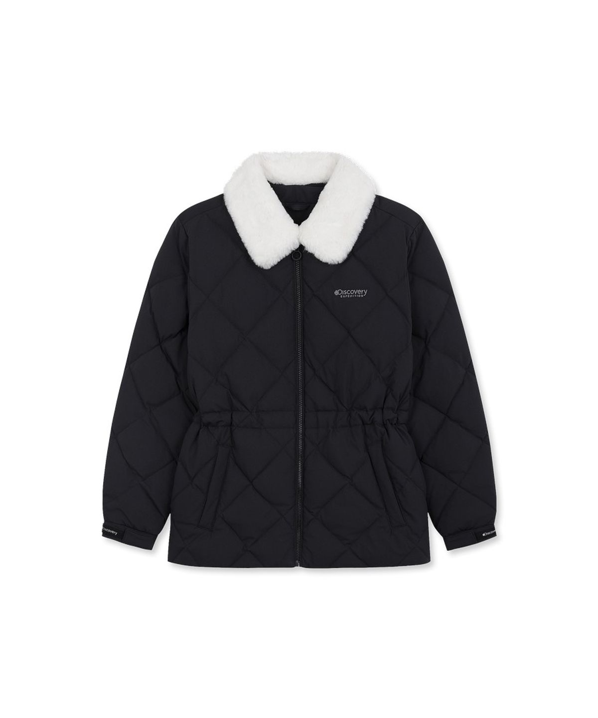 디스커버리 키즈(DISCOVERY KIDS) 여아 헤이븐 퍼카라 다운 경량미드패딩 (BLACK)