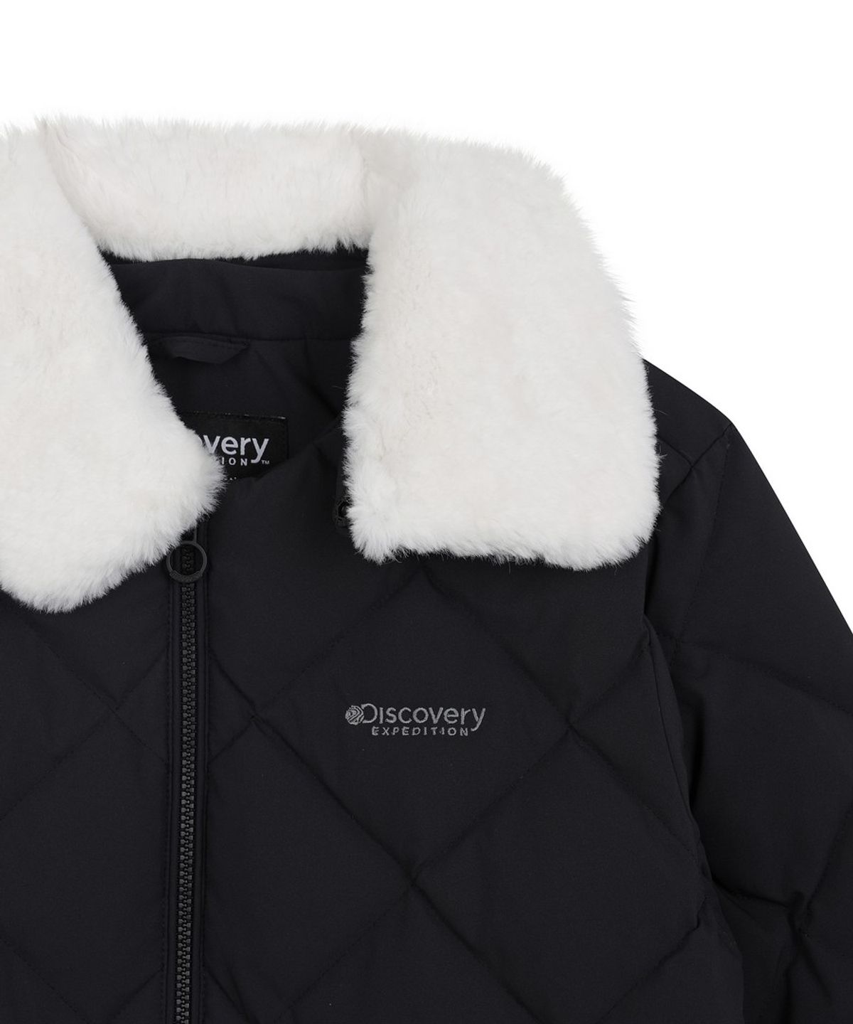 디스커버리 키즈(DISCOVERY KIDS) 여아 헤이븐 퍼카라 다운 경량미드패딩 (BLACK)