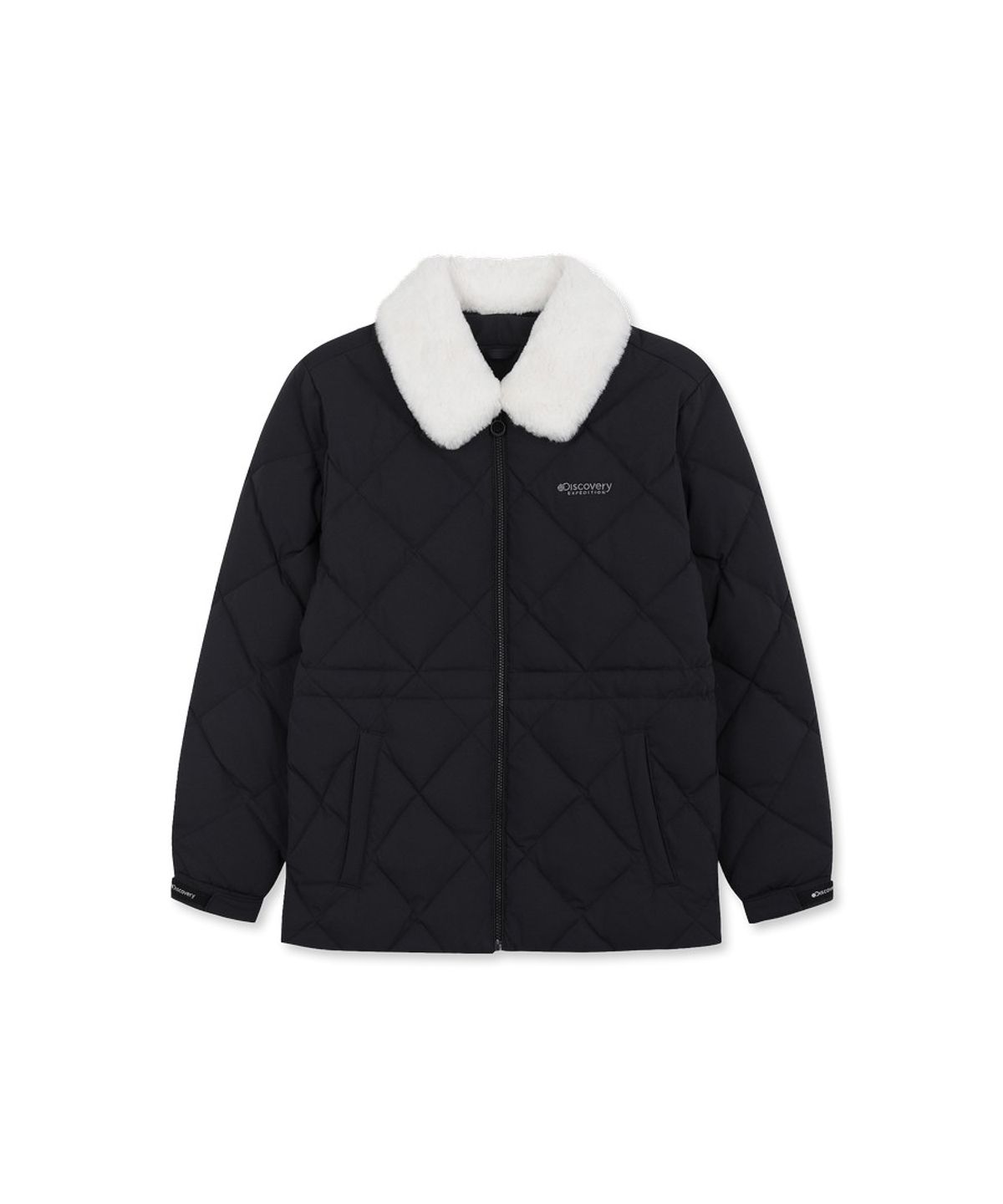 디스커버리 키즈(DISCOVERY KIDS) 여아 헤이븐 퍼카라 다운 경량미드패딩 (BLACK)