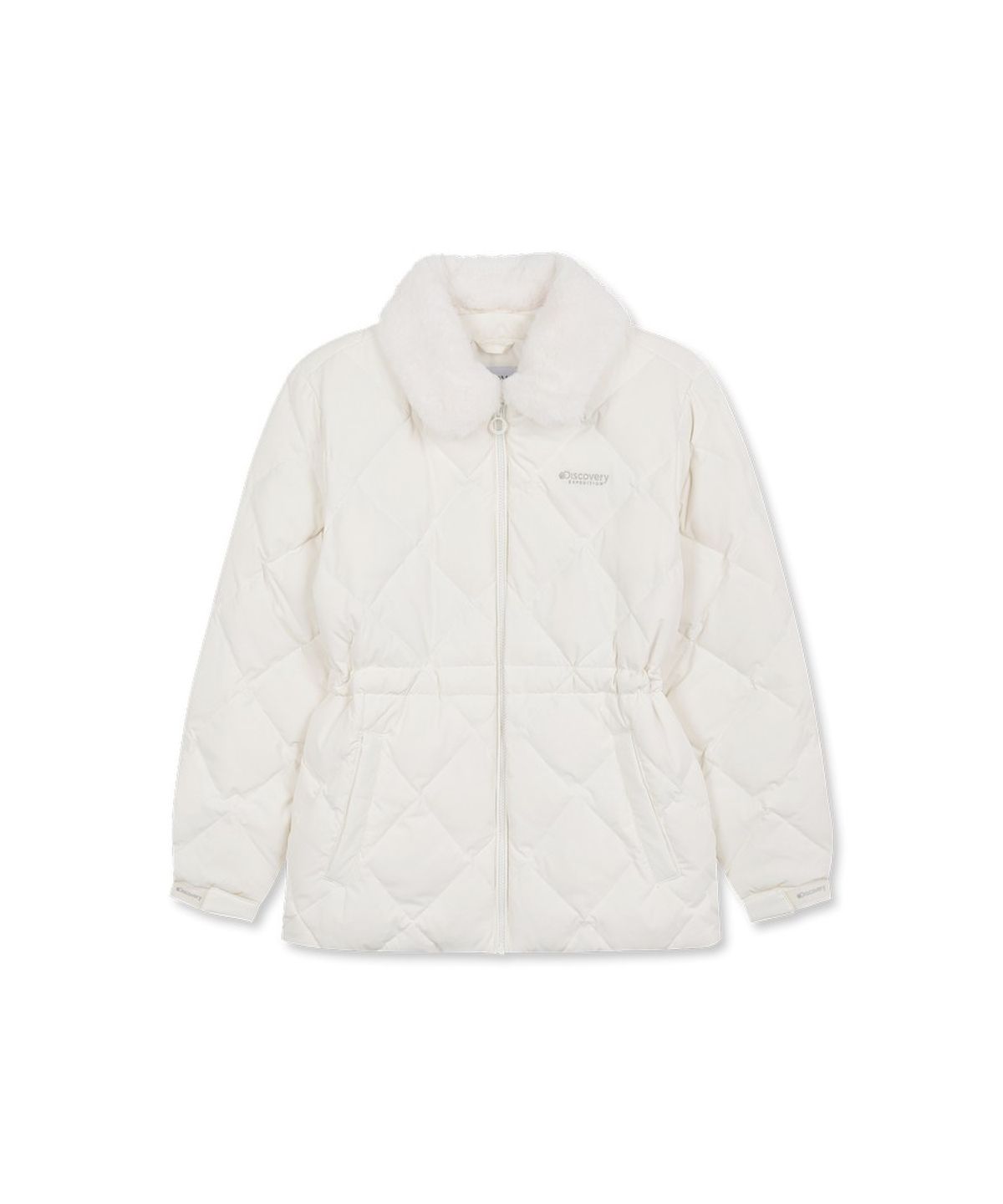 디스커버리 키즈(DISCOVERY KIDS) 여아 헤이븐 퍼카라 다운 경량미드패딩 (IVORY)