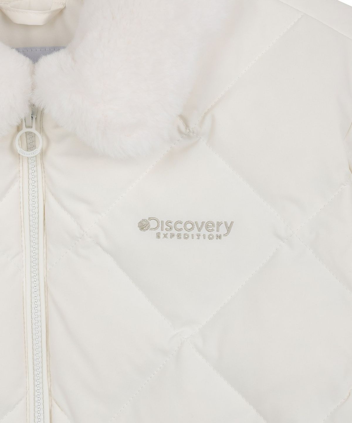 디스커버리 키즈(DISCOVERY KIDS) 여아 헤이븐 퍼카라 다운 경량미드패딩 (IVORY)