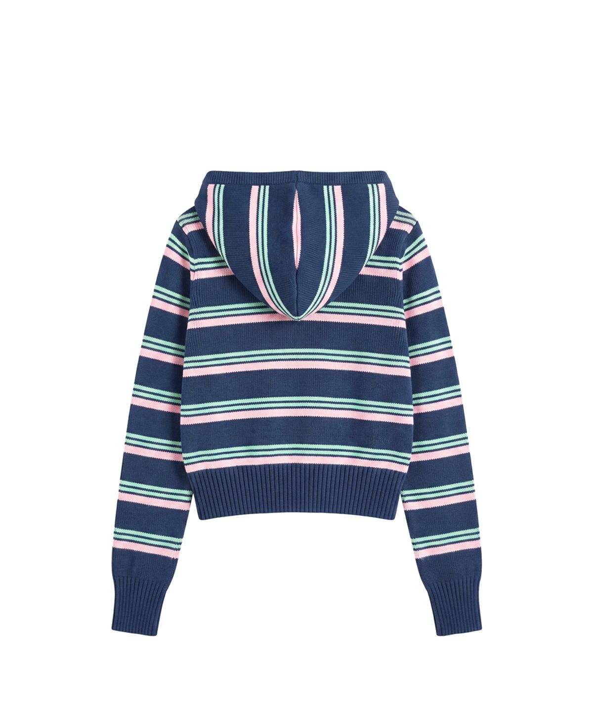 파시온(PASION) 멜로우 스트라이프 후드집업_네이비 Mellow Stripe Hoodie Zip-Up_Navy