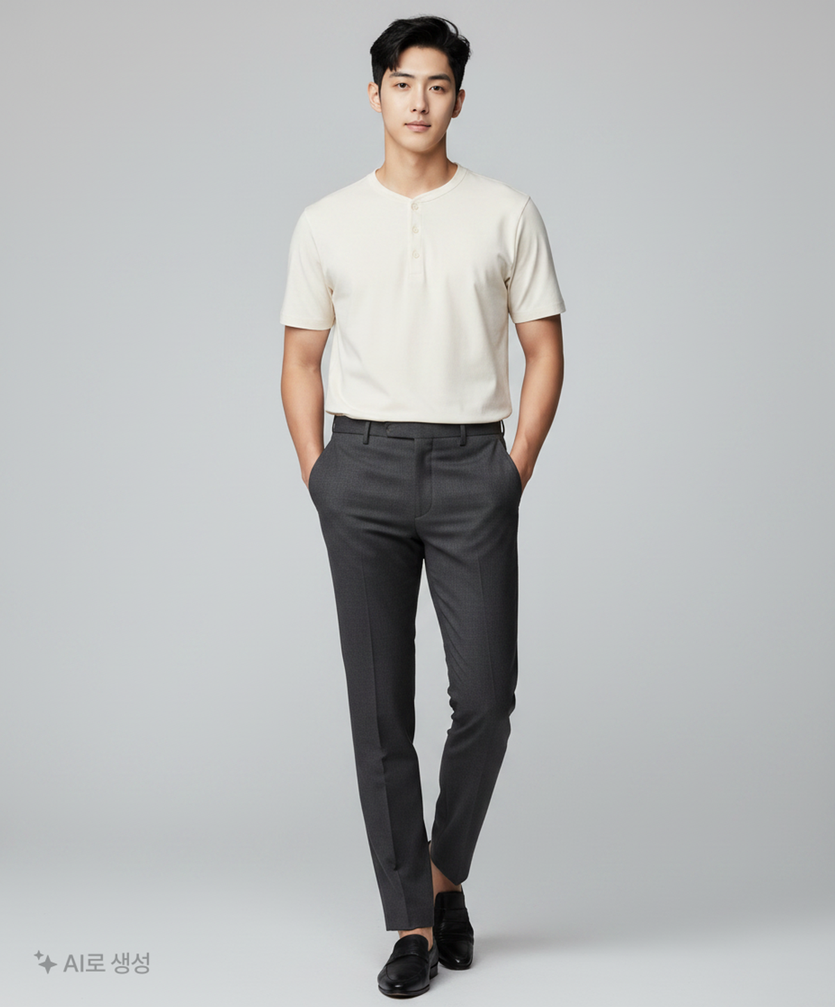 무신사 스탠다드(MUSINSA STANDARD) 헨리 넥 티셔츠 [크림] 2XL