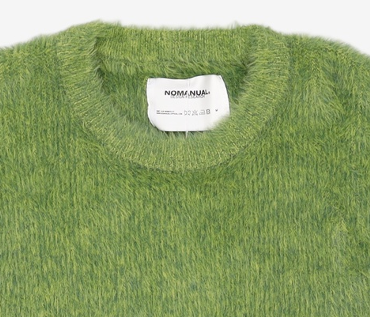 노매뉴얼(NOMANUAL) CROPPED HAIRY KNIT - GRASS GREEN M