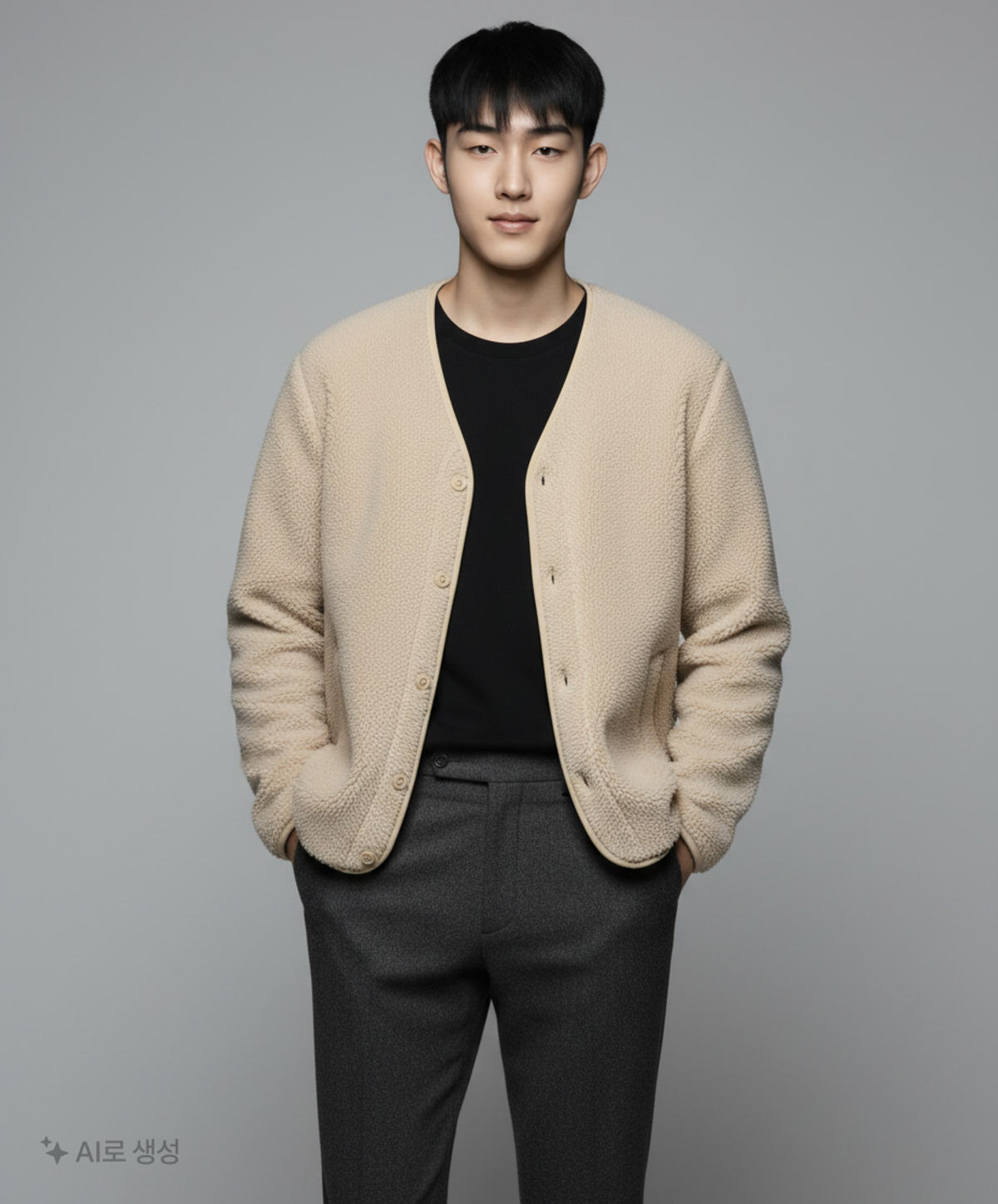 코드그라피(CGP) 헤비 보아 웜업 플리스 자켓 가디건_베이지 M