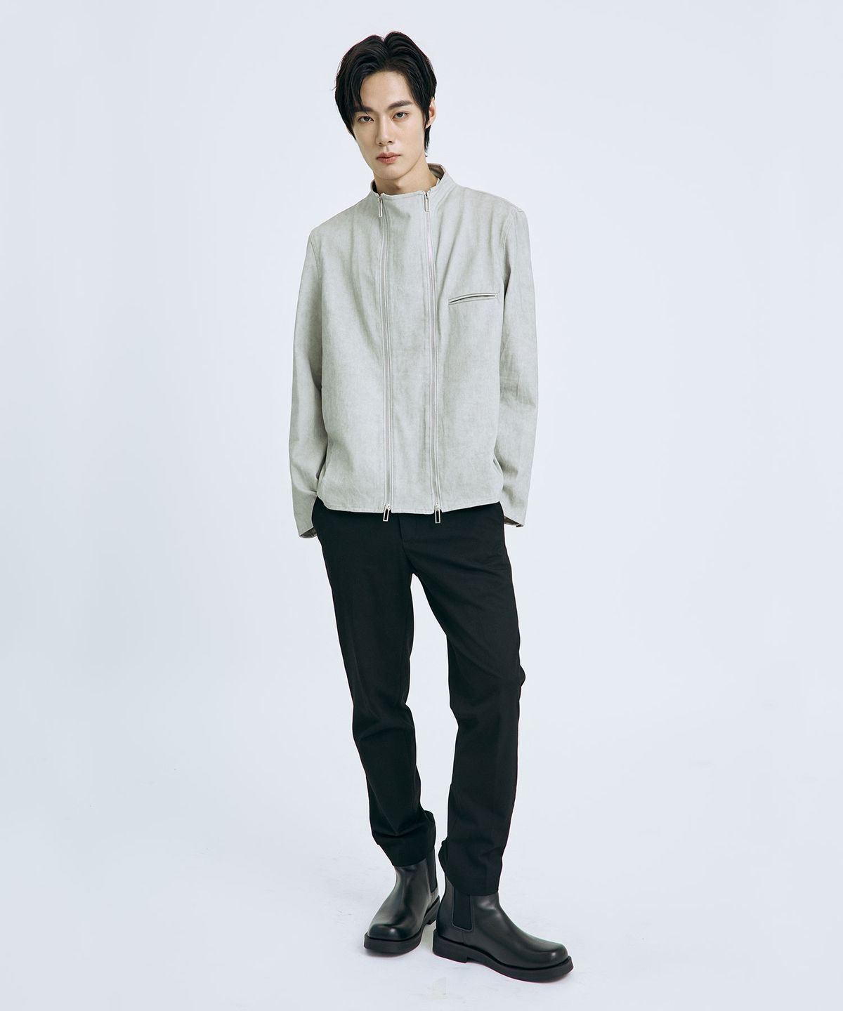 텐 패스트 세븐(TEN PAST SEVEN) 더블 지퍼 스탠드 넥 자켓 (2 Colors)