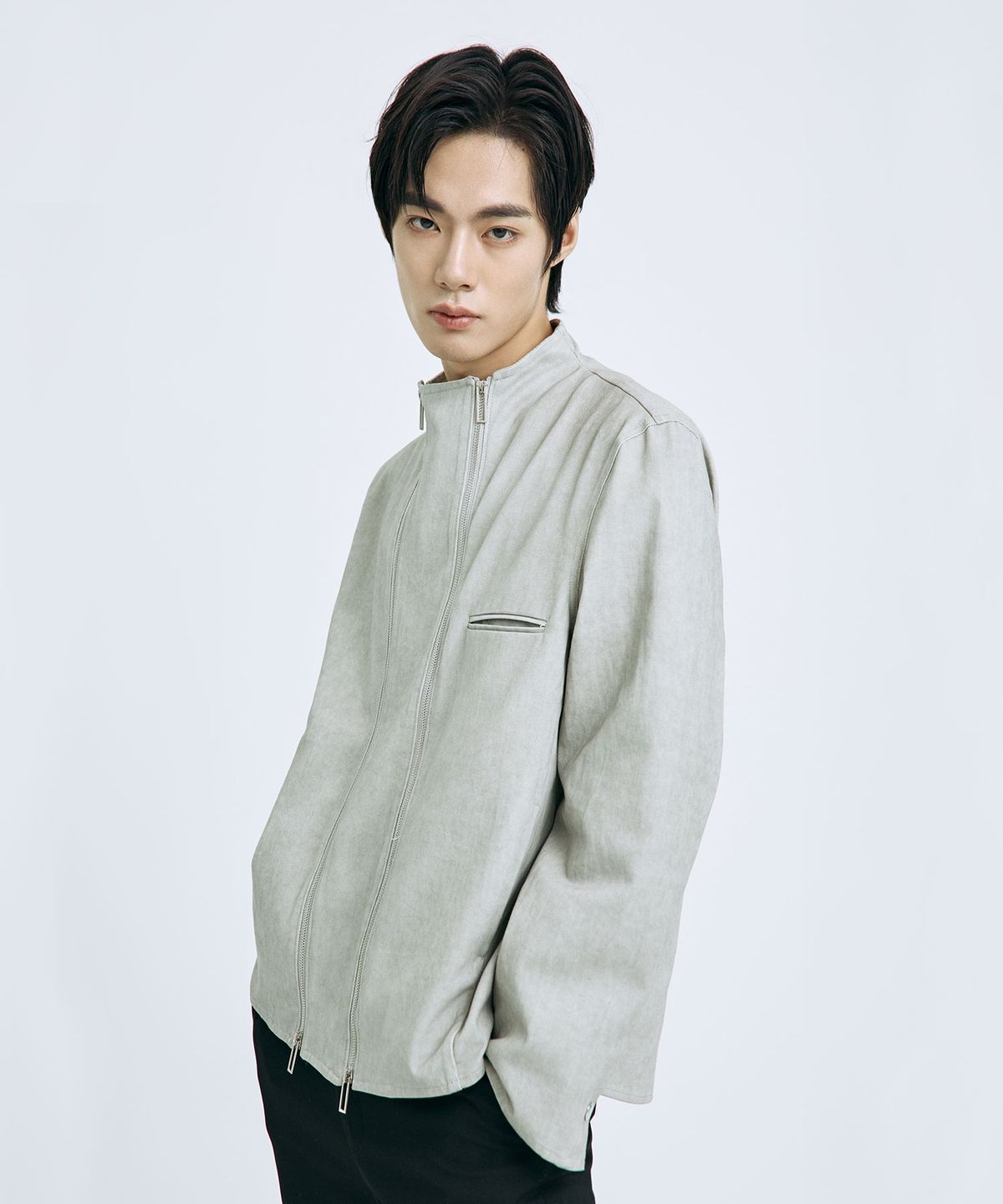 텐 패스트 세븐(TEN PAST SEVEN) 더블 지퍼 스탠드 넥 자켓 (2 Colors)