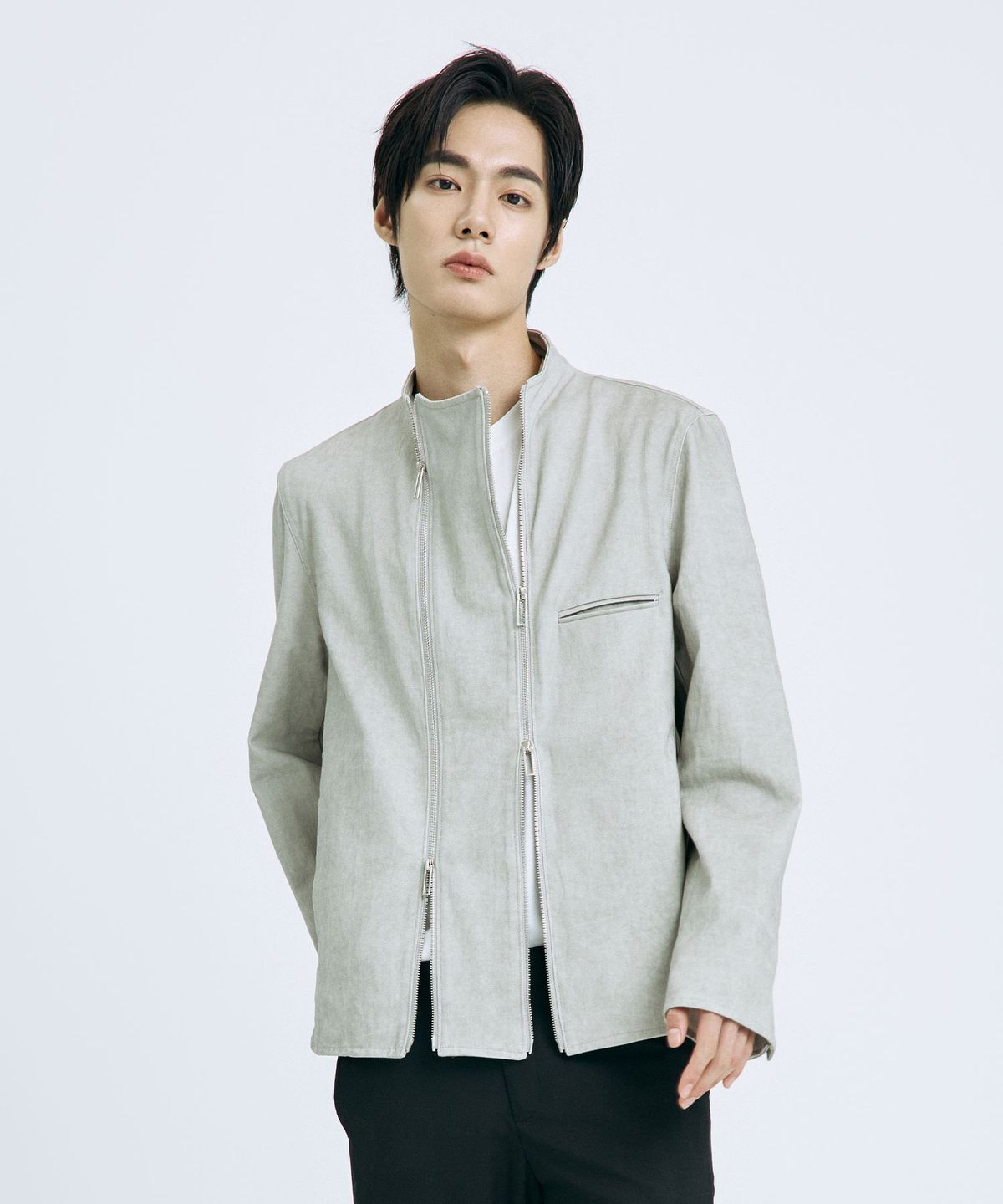 텐 패스트 세븐(TEN PAST SEVEN) 더블 지퍼 스탠드 넥 자켓 (2 Colors)