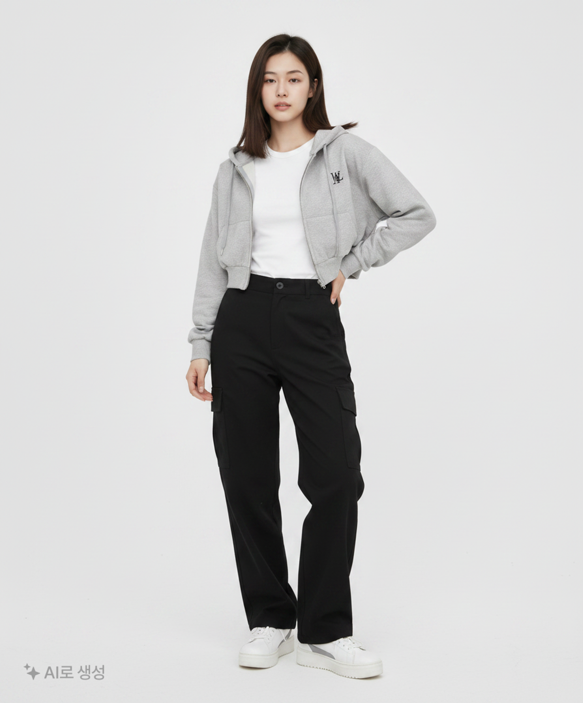우알롱(WOOALONG) 후드 집업 S