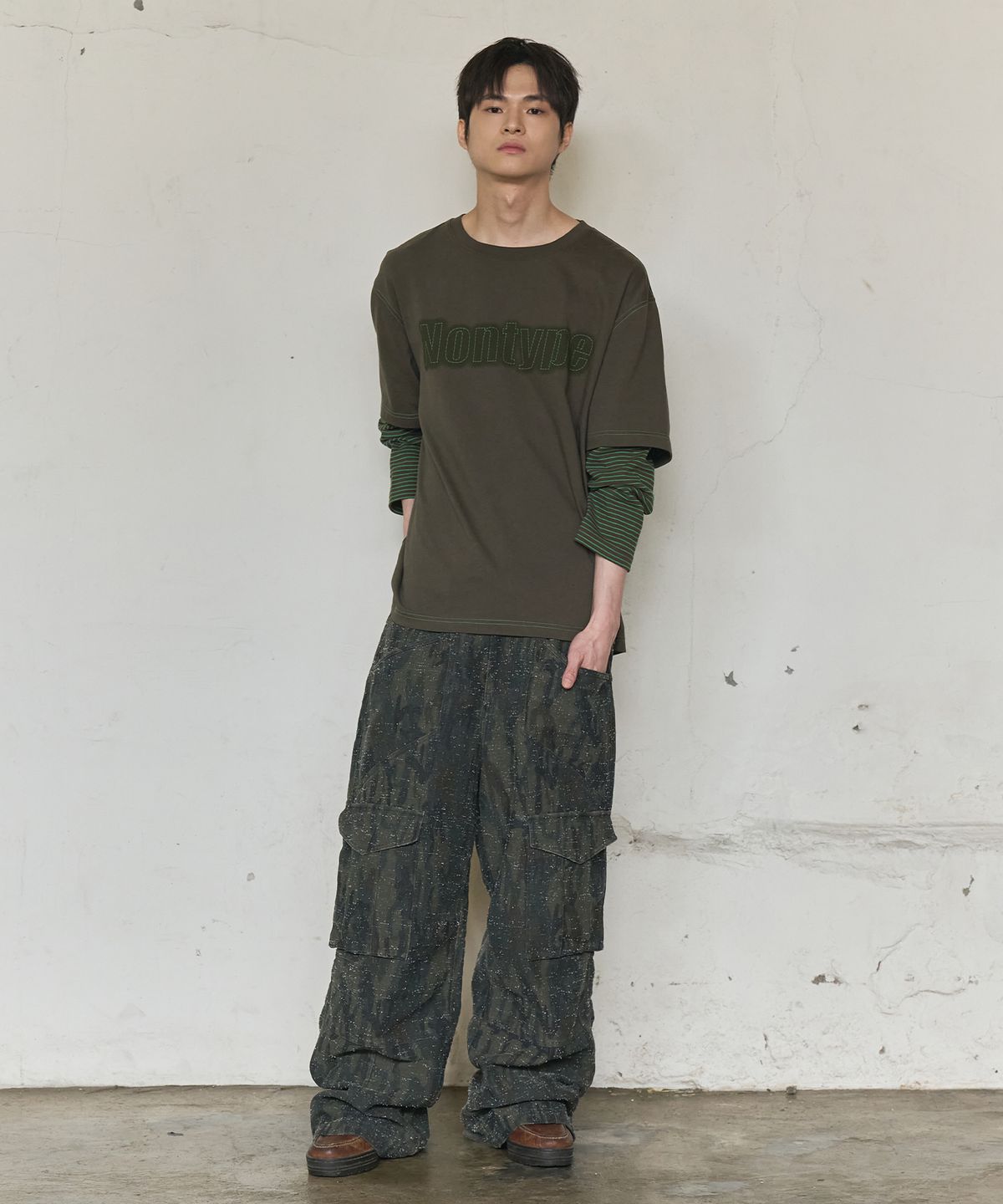 논타입(NONTYPE) MULTI POCKET CAMO CARGO PANTS (KHAKI)