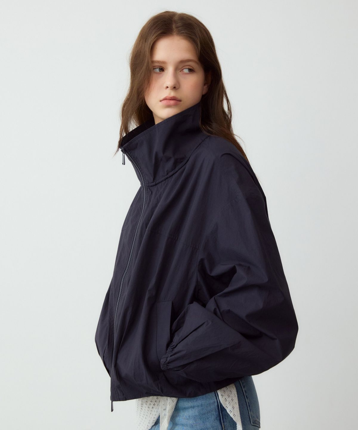 어다울(ADAUL) Label point pintuck blouson - navy