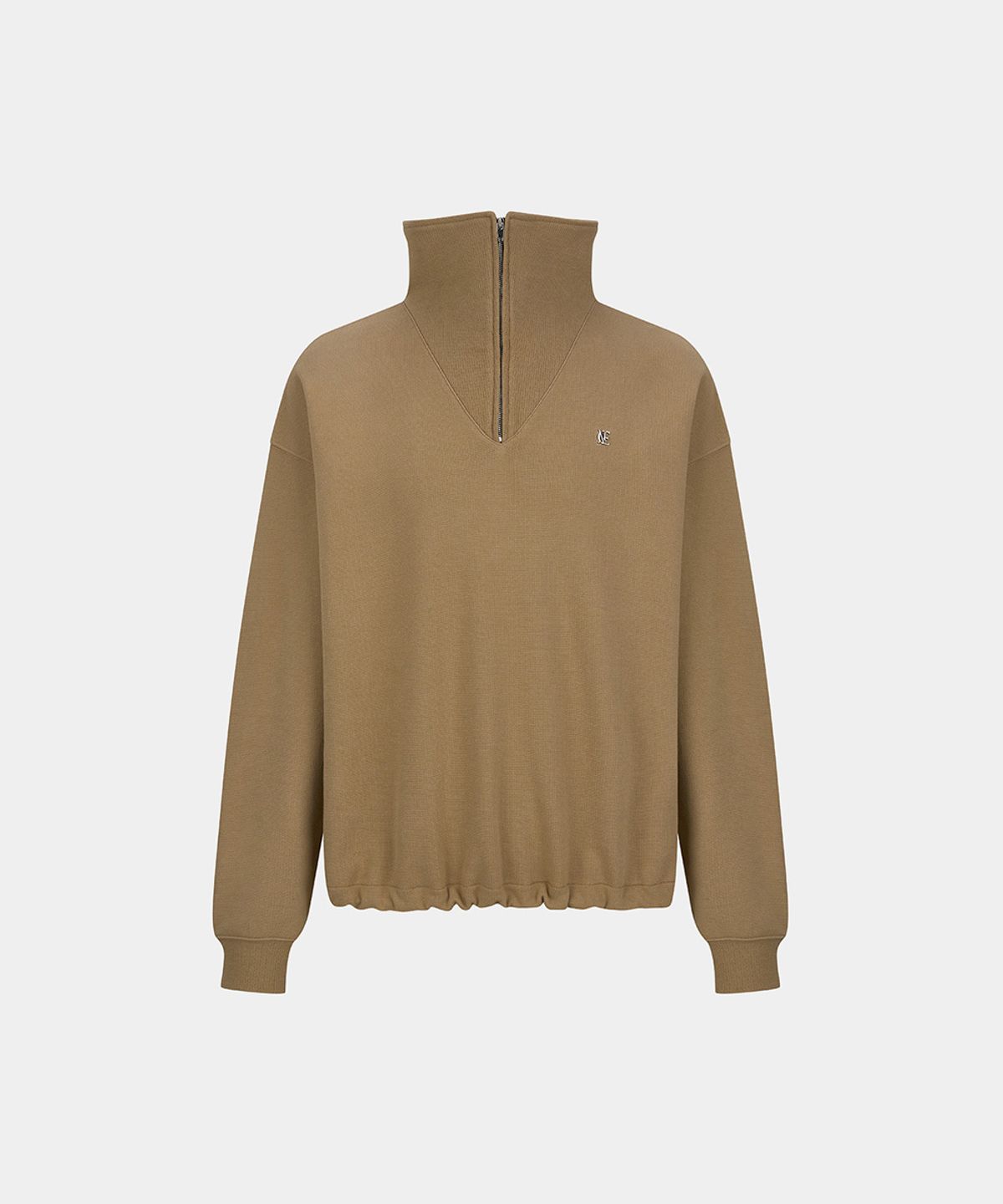 노이스(NOICE) PIQUE HALF-ZIP PULLOVER - BEIGE