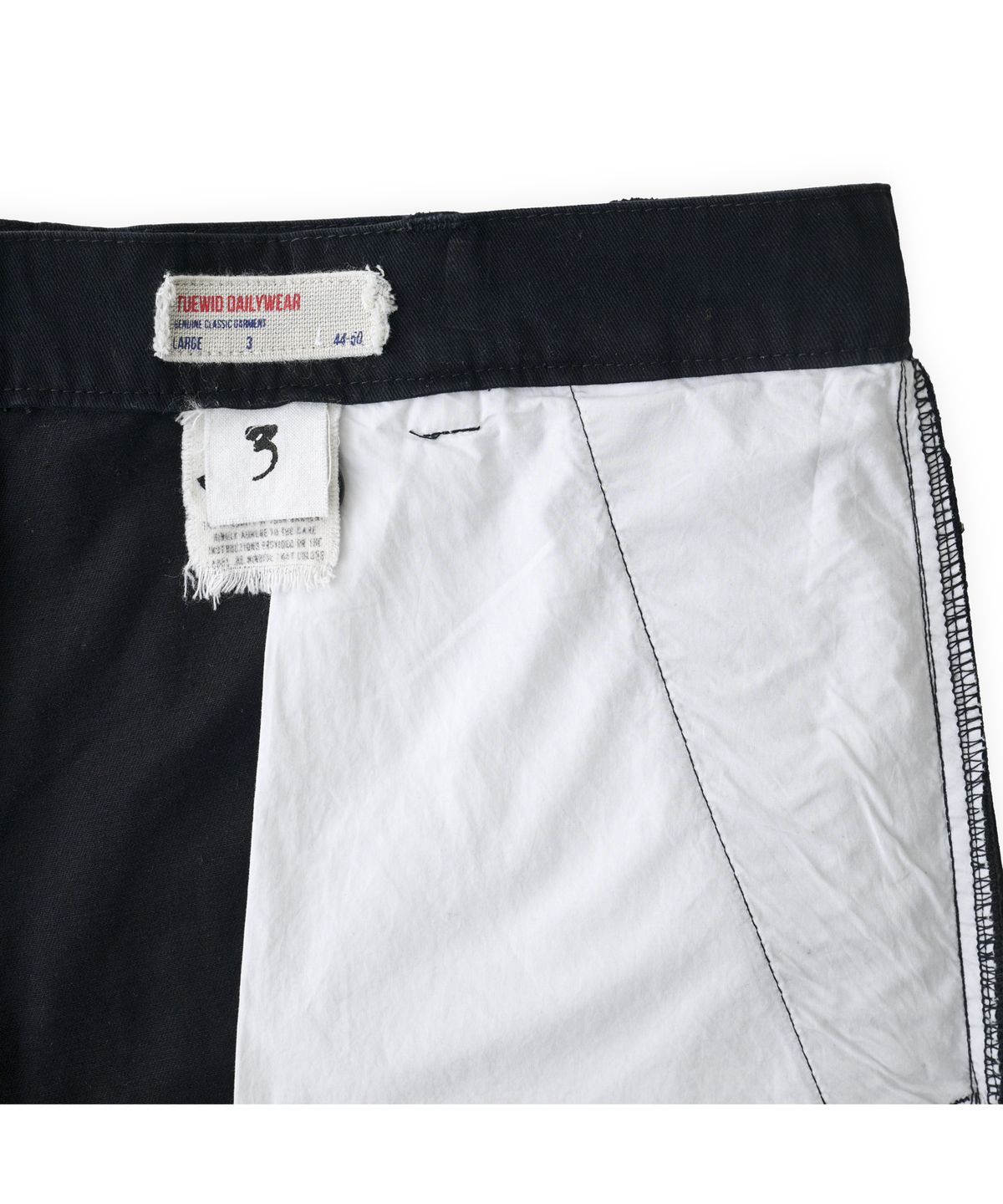 투위드(TUEWID) 003 washed cotton crop pants in matte black
