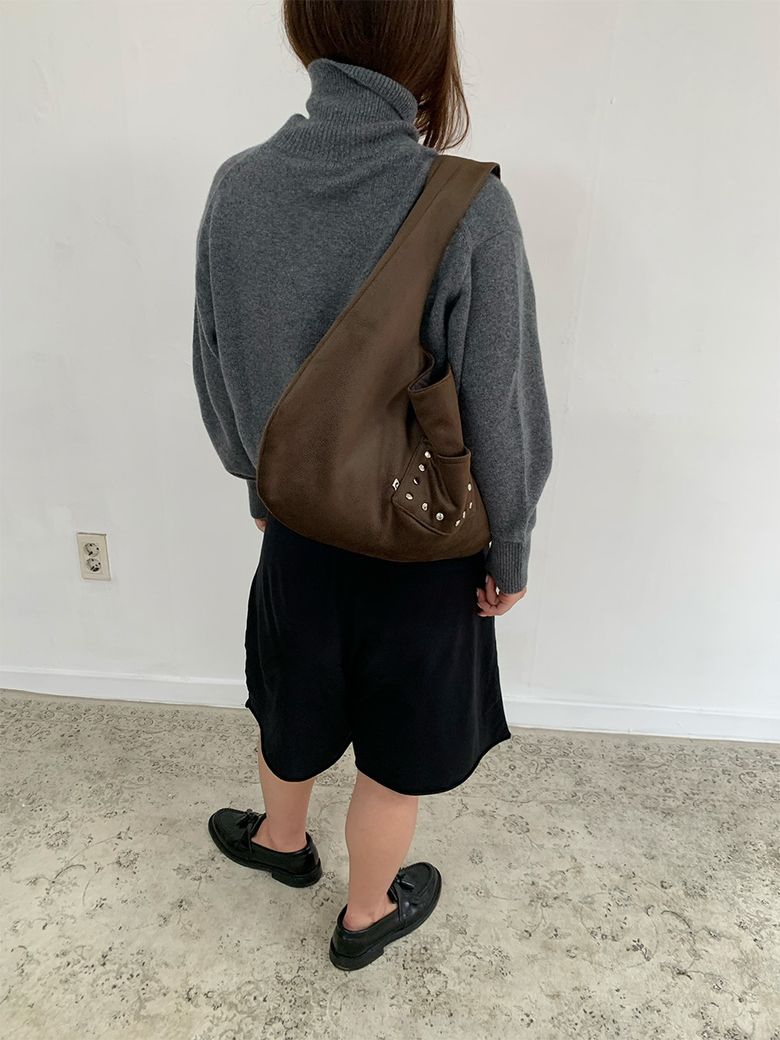 Dune Stud Pocket Bag - Dark Brown