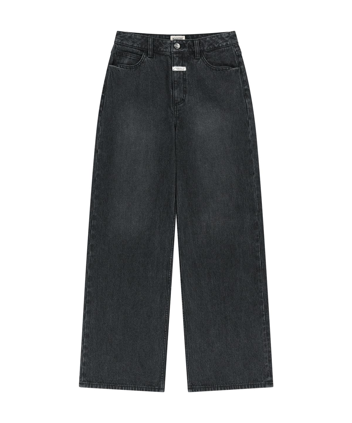 마리떼 프랑소와 저버(MARITHÉ + FRANҪOIS GIRBAUD) W SEMI-WIDE STRIPE DENIM PANTS black