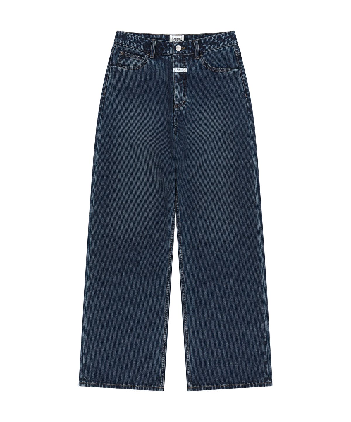 마리떼 프랑소와 저버(MARITHÉ + FRANҪOIS GIRBAUD) W SEMI-WIDE STRIPE DENIM PANTS dark blue