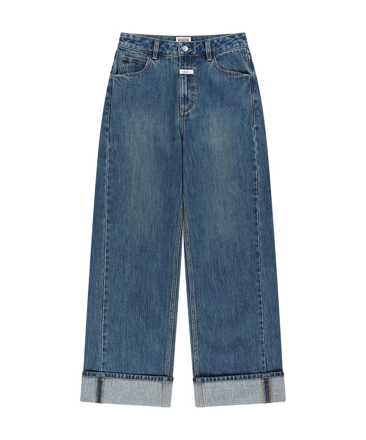 마리떼 프랑소와 저버(MARITHÉ + FRANҪOIS GIRBAUD) W SEMI-WIDE TURN UP DENIM PANTS blue