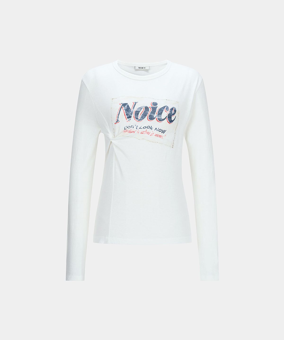 노이스(NOICE) AGED LABEL TWIST T-SHIRT - OFF WHITE
