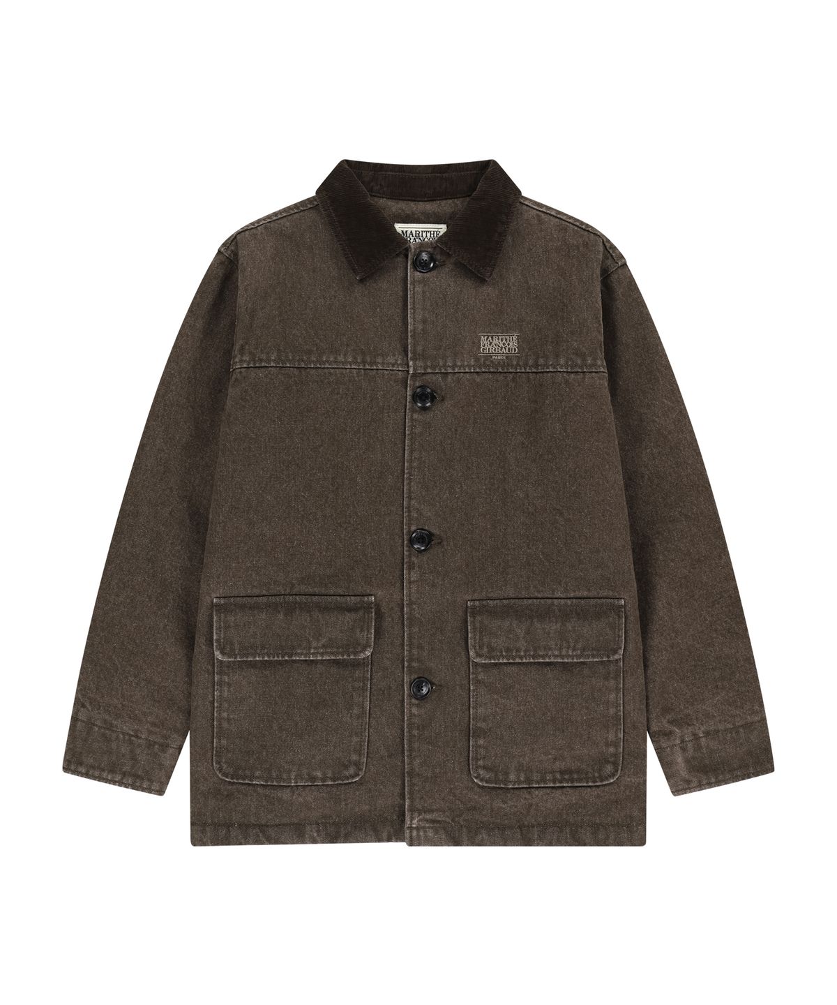 마리떼 프랑소와 저버(MARITHÉ + FRANҪOIS GIRBAUD) CORDUROY COLLAR DENIM WORK JACKET dark brown