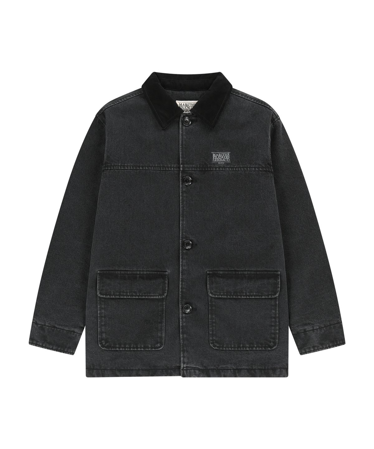 마리떼 프랑소와 저버(MARITHÉ + FRANҪOIS GIRBAUD) CORDUROY COLLAR DENIM WORK JACKET black