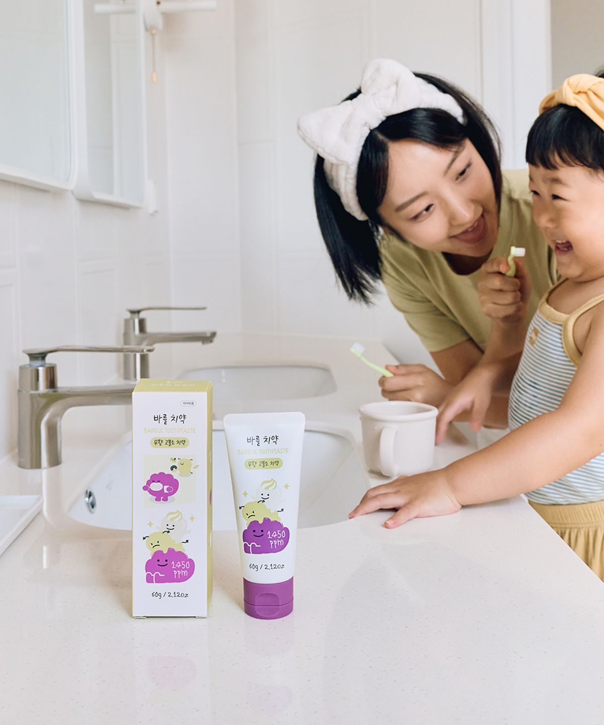 바를(BAREUL) 바를 아기 치약 60g 무향 유아 어린이 1450 고불소