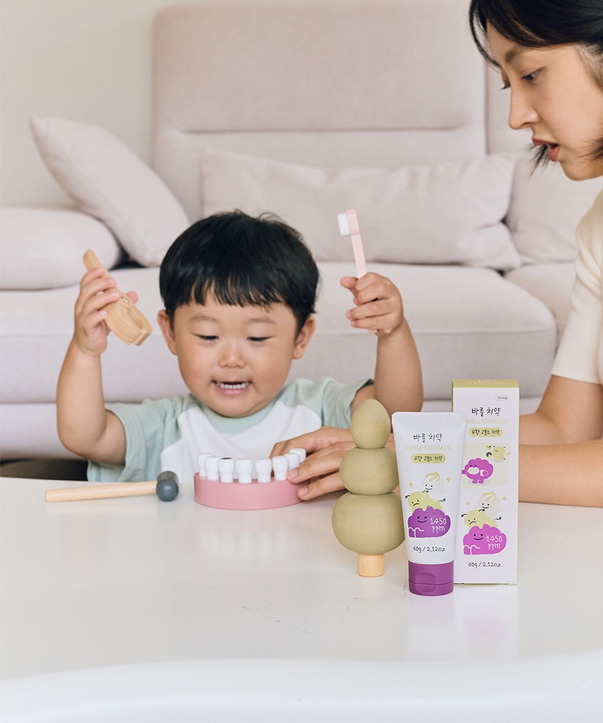바를(BAREUL) 바를 아기 치약 60g 무향 유아 어린이 1450 고불소