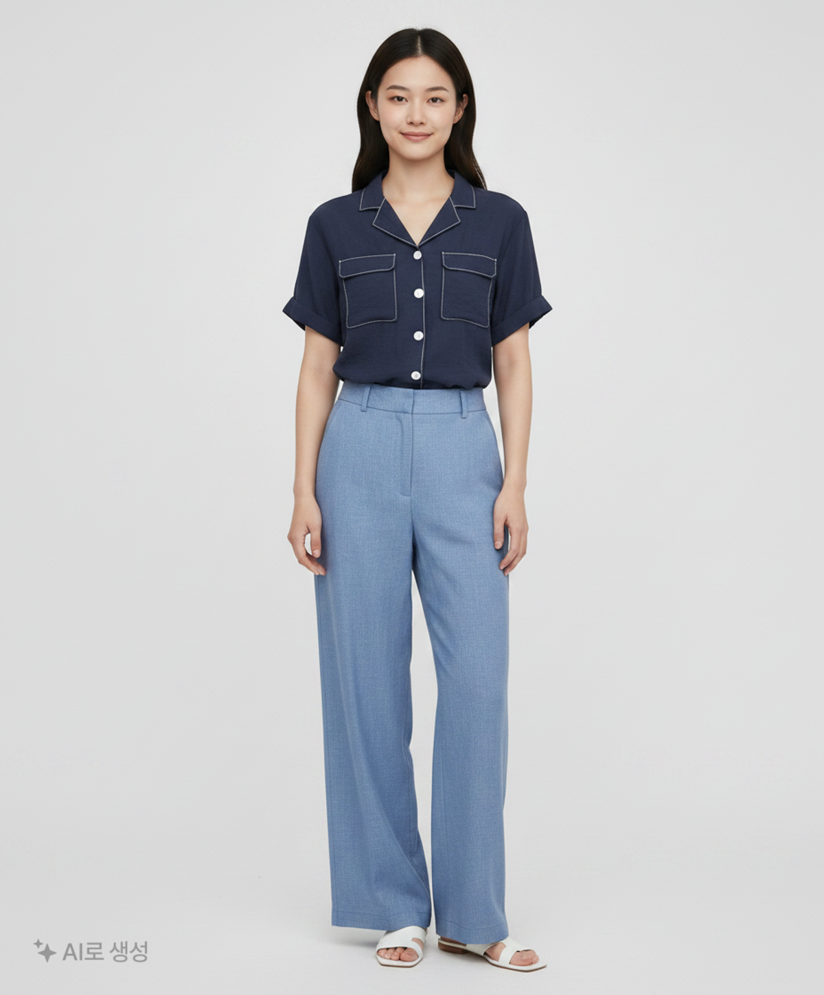 미쏘(MIXXO) 스티치 카라 블라우스 MIWBWB716B S