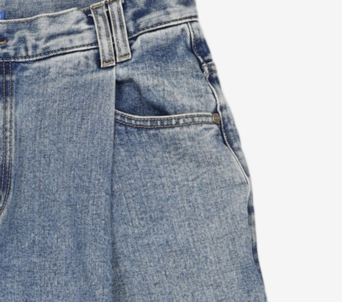 데케트(DECET) Deep Pleats Wide Jeans DCPT030Black 32