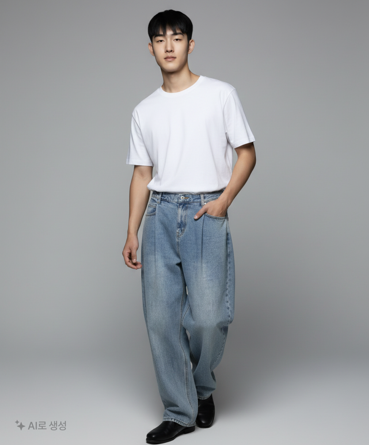 데케트(DECET) Deep Pleats Wide Jeans DCPT030Black 32