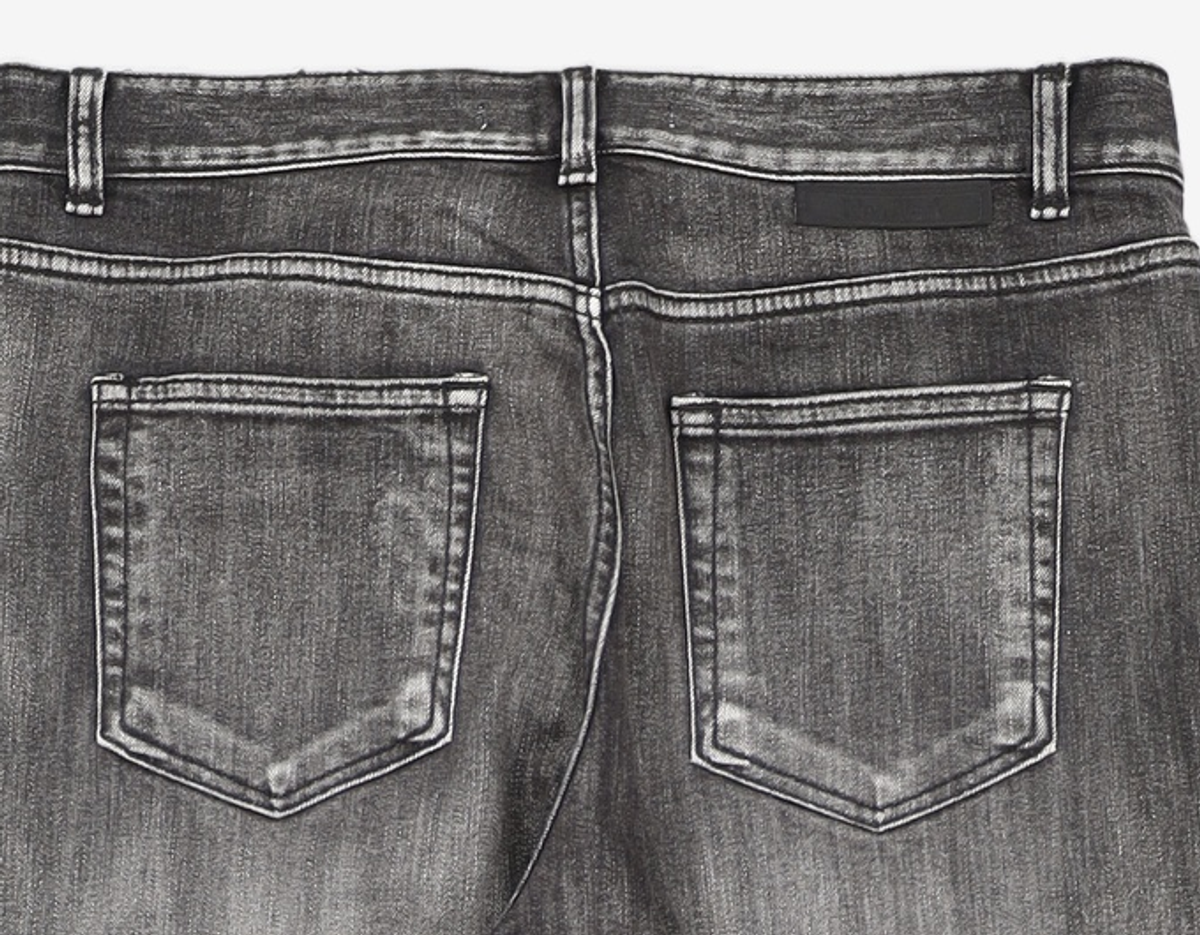 넌블랭크(NONBLANK) 크롭 슬림 핏 데님 팬츠_BLACK XL