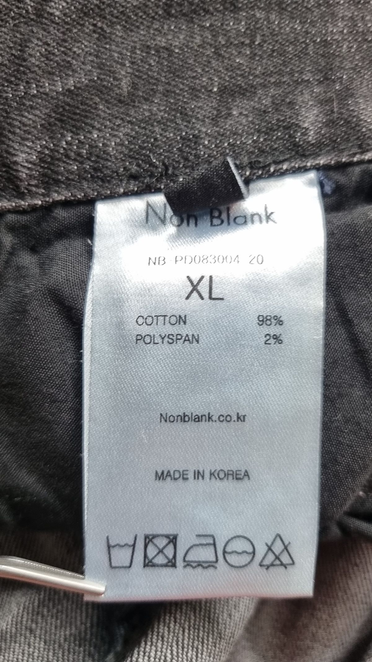 넌블랭크(NONBLANK) 크롭 슬림 핏 데님 팬츠_BLACK XL