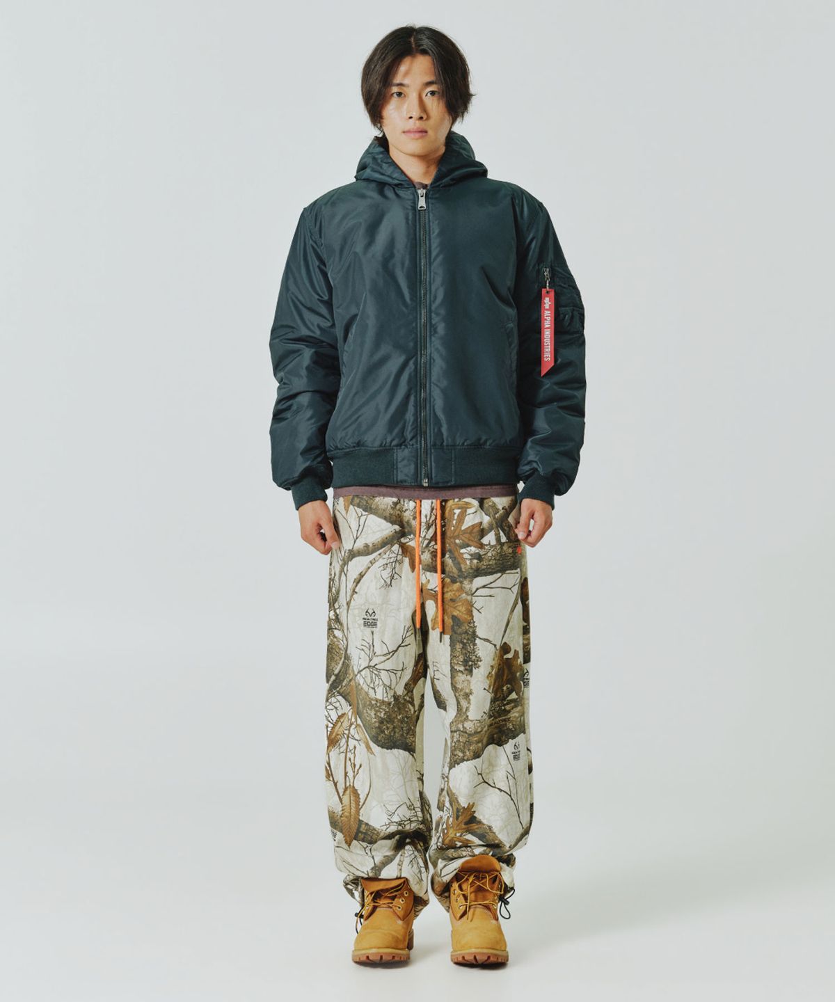 알파 인더스트리(ALPHA INDUSTRIES) MA-1 후디드 릴렉스 핏 플라이트 자켓 (옥스포드) 미드나잇 틸