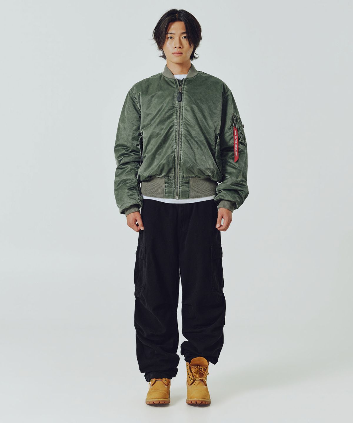 알파 인더스트리(ALPHA INDUSTRIES) MA-1 헤리티지 핏 플라이트 자켓 (배틀워시) 딥 포레스트