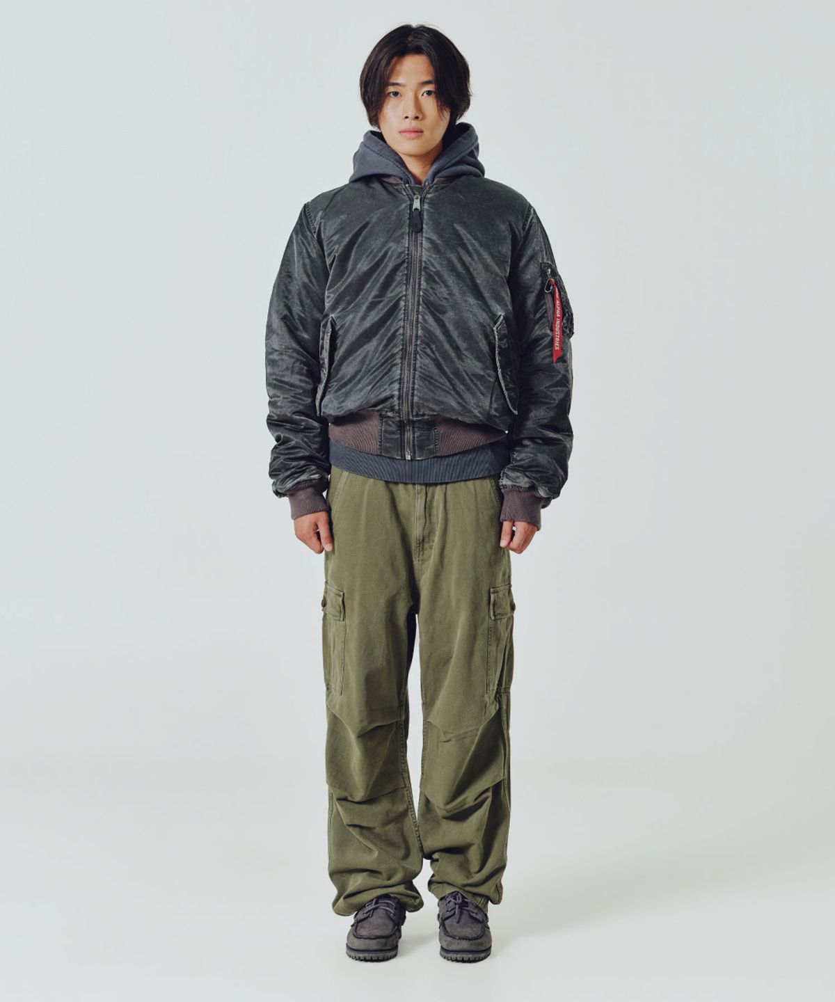 알파 인더스트리(ALPHA INDUSTRIES) MA-1 헤리티지 핏 플라이트 자켓 (배틀워시) 블랙