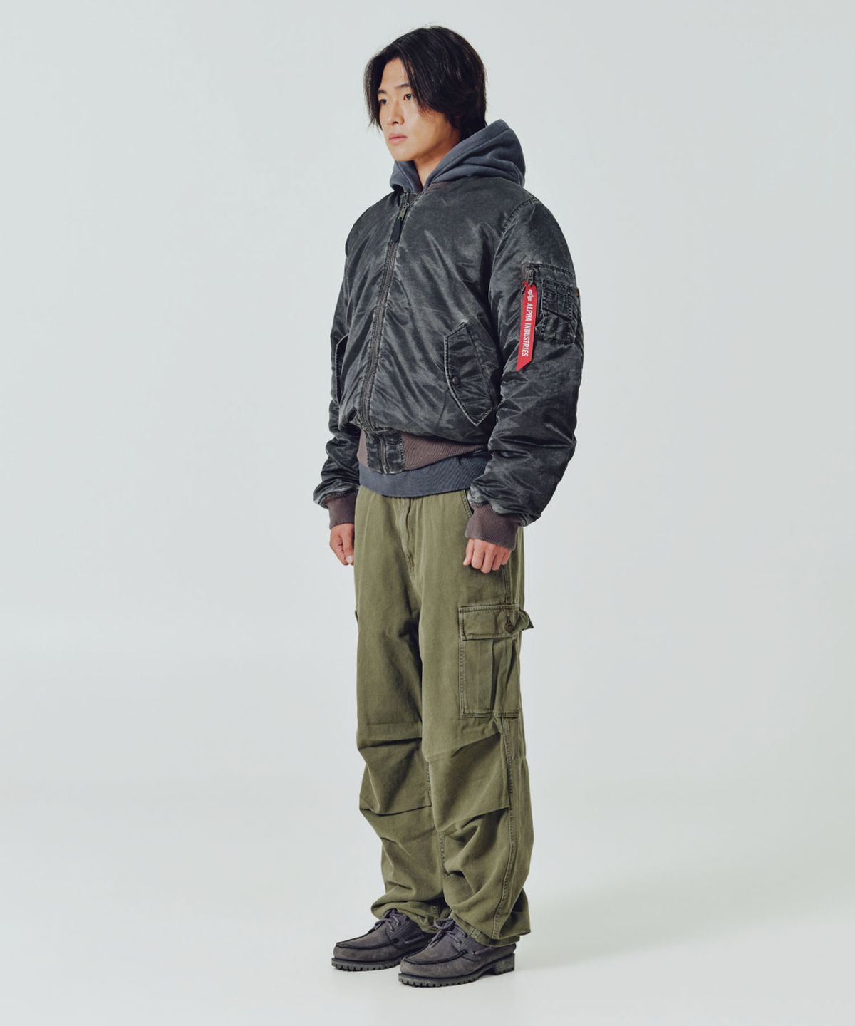 알파 인더스트리(ALPHA INDUSTRIES) MA-1 헤리티지 핏 플라이트 자켓 (배틀워시) 블랙