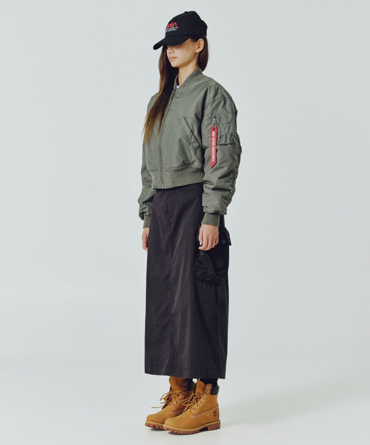 알파 인더스트리(ALPHA INDUSTRIES) MA-1 크롭 플라이트 자켓 W (옥스포드) 필드 그레이