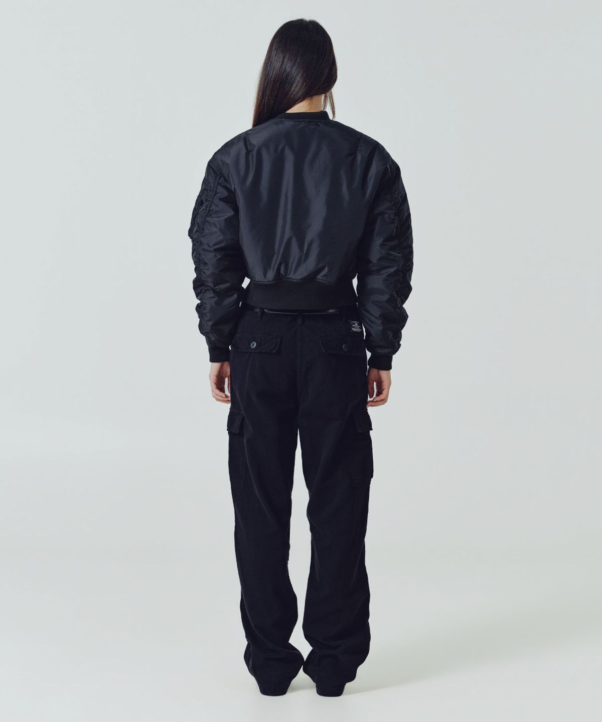 알파 인더스트리(ALPHA INDUSTRIES) MA-1 크롭 플라이트 자켓 W (옥스포드) 블랙