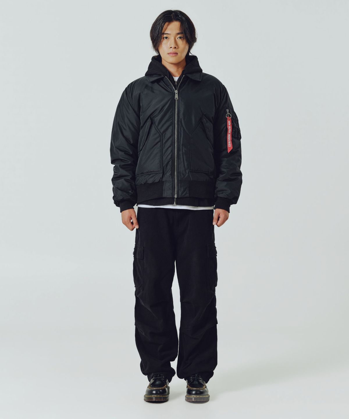 알파 인더스트리(ALPHA INDUSTRIES) CWU 45/P 릴렉스 핏 플라이트 자켓 (옥스포드) 블랙