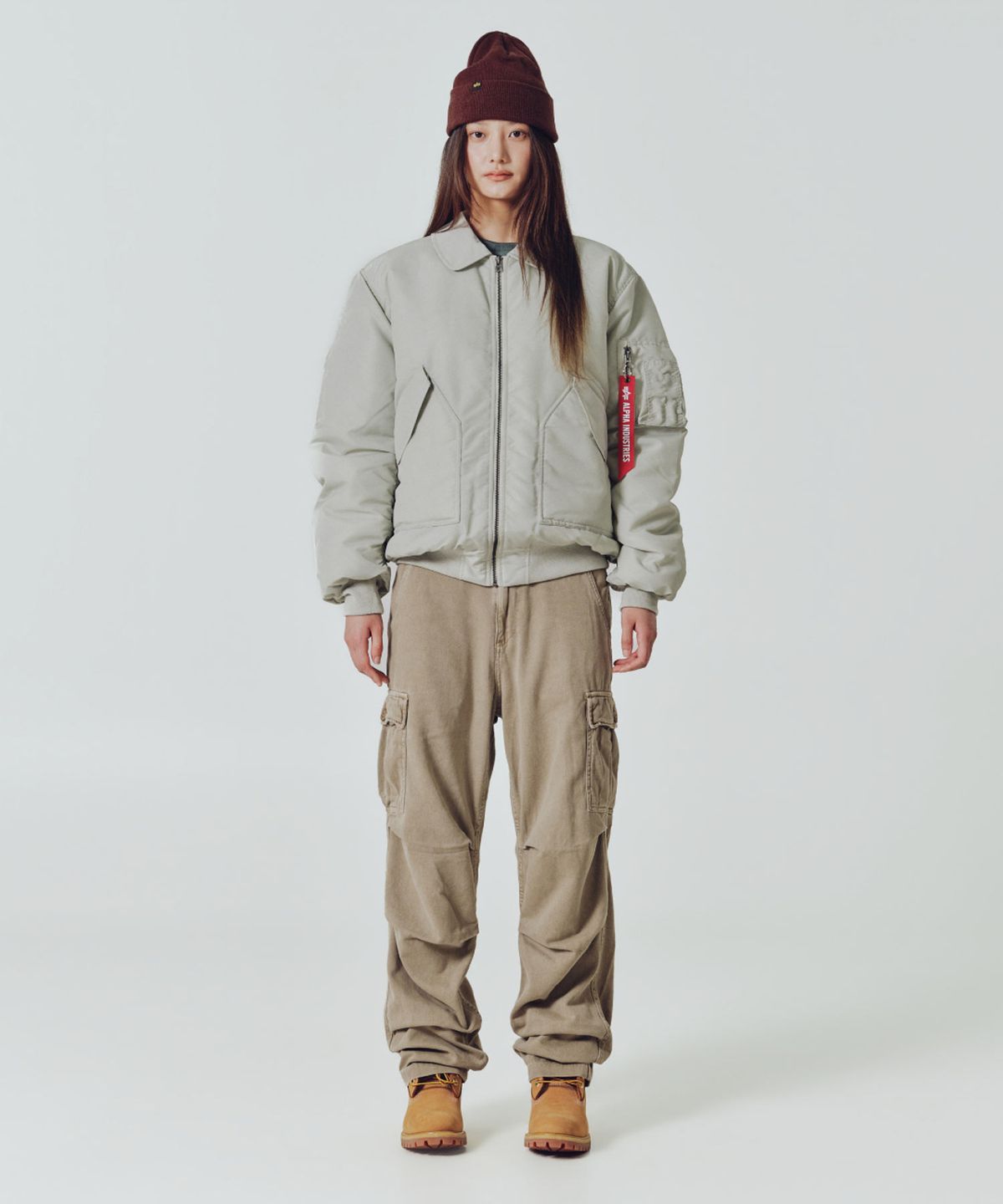 알파 인더스트리(ALPHA INDUSTRIES) CWU 45/P 릴렉스 핏 플라이트 자켓 (옥스포드) 라이트 미네랄