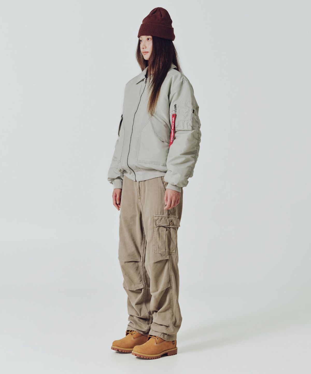 알파 인더스트리(ALPHA INDUSTRIES) CWU 45/P 릴렉스 핏 플라이트 자켓 (옥스포드) 라이트 미네랄
