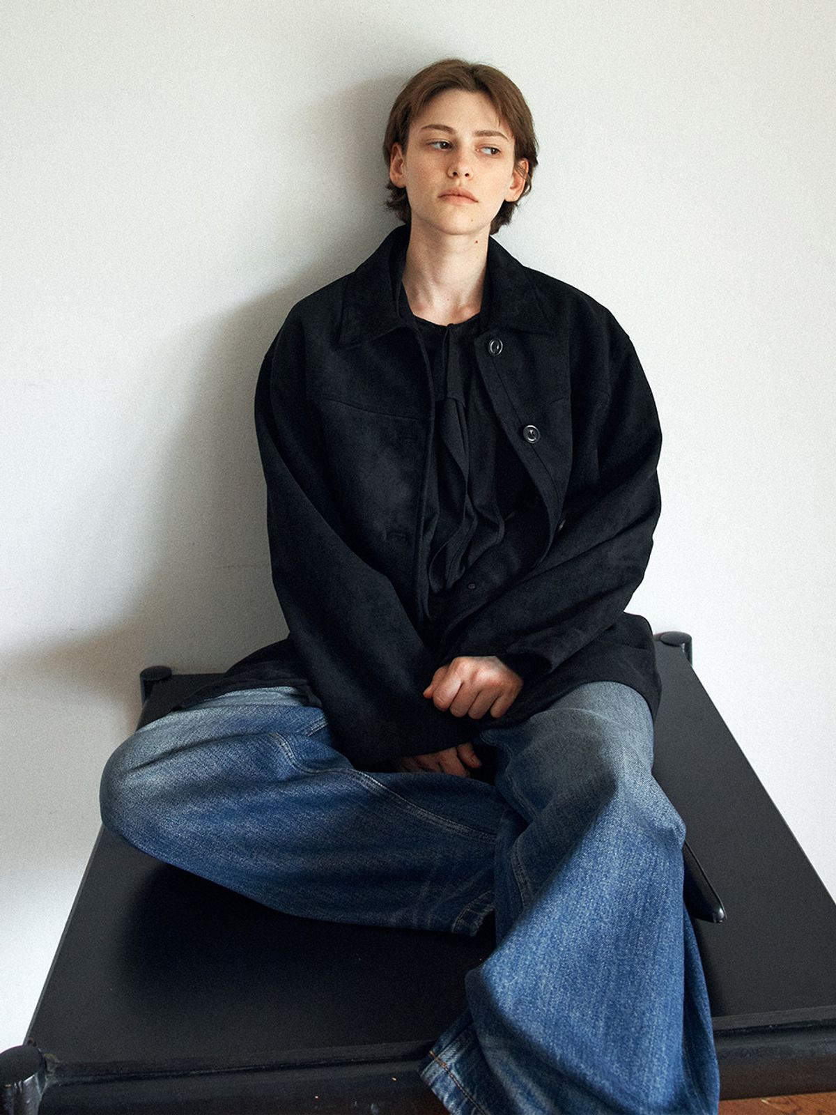 헌치(HUNCH) Suede Relaxed Half Jacket