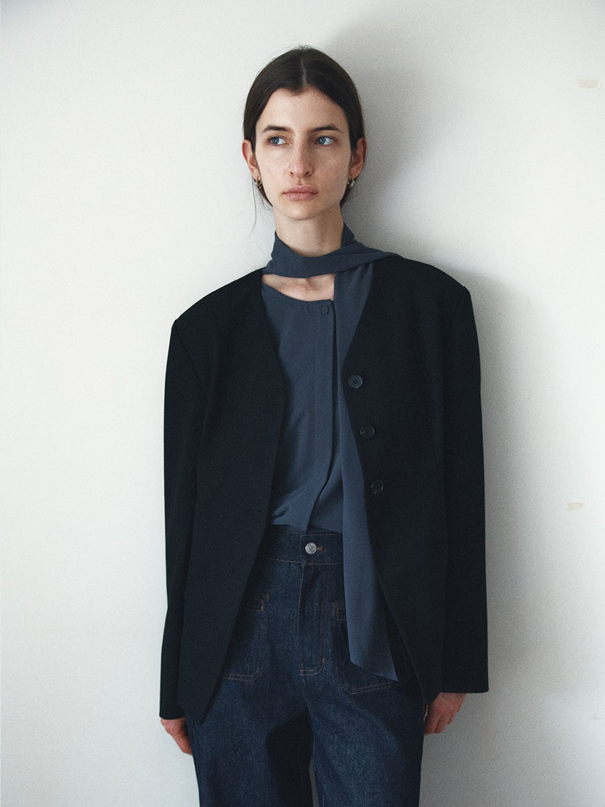헌치(HUNCH) Minimal Collarless Hourglass Jacket (2color)