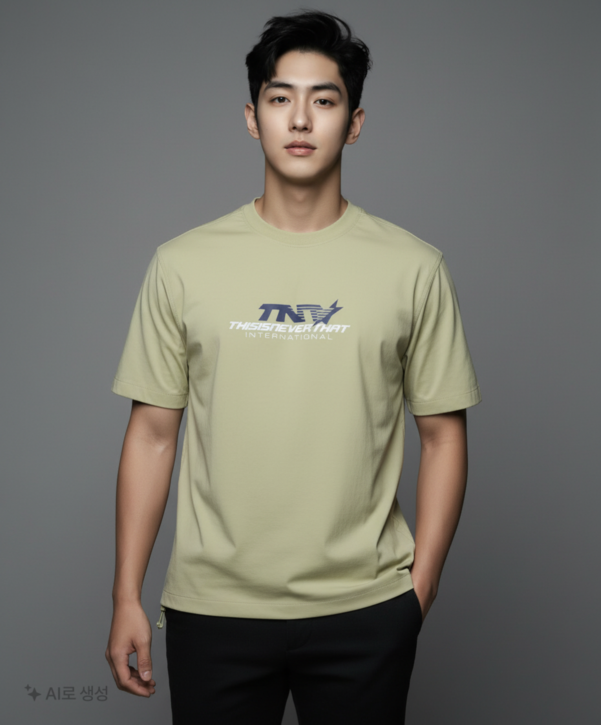 디스이즈네버댓(THISISNEVERTHAT) TNT Nylon Crew Lime S