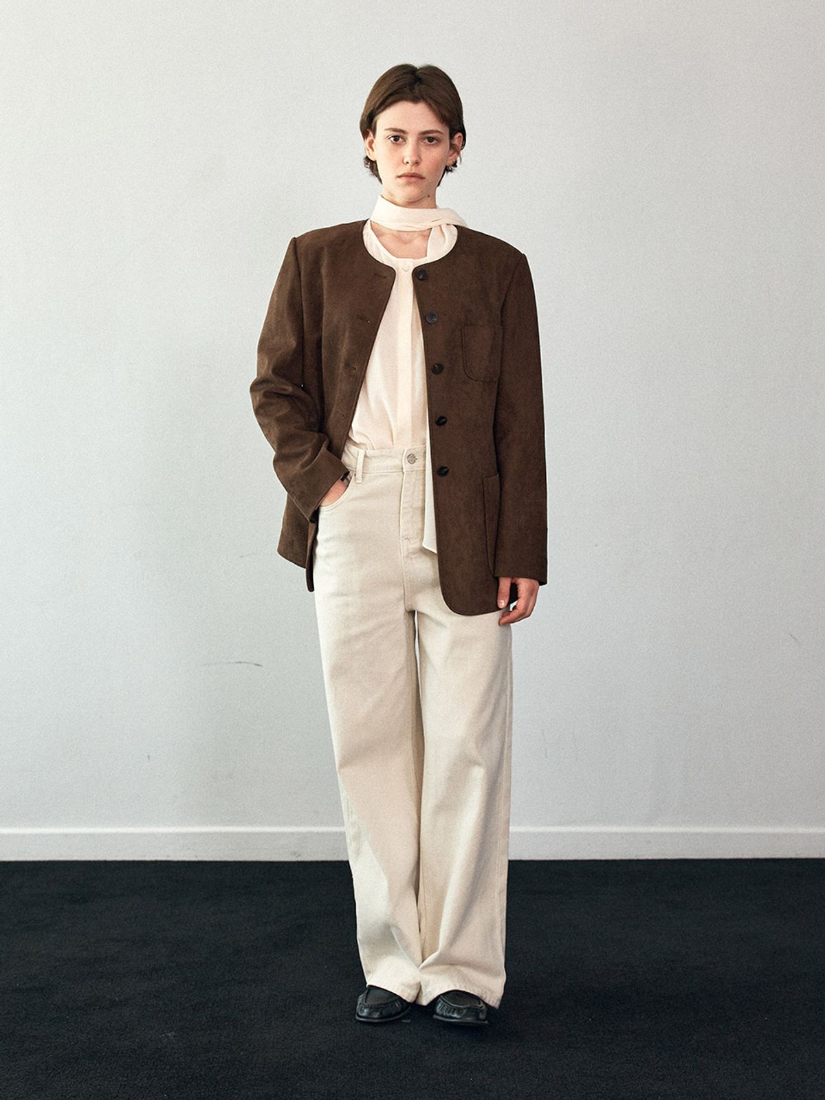 헌치(HUNCH) Tie Chiffon Blouse (2color)