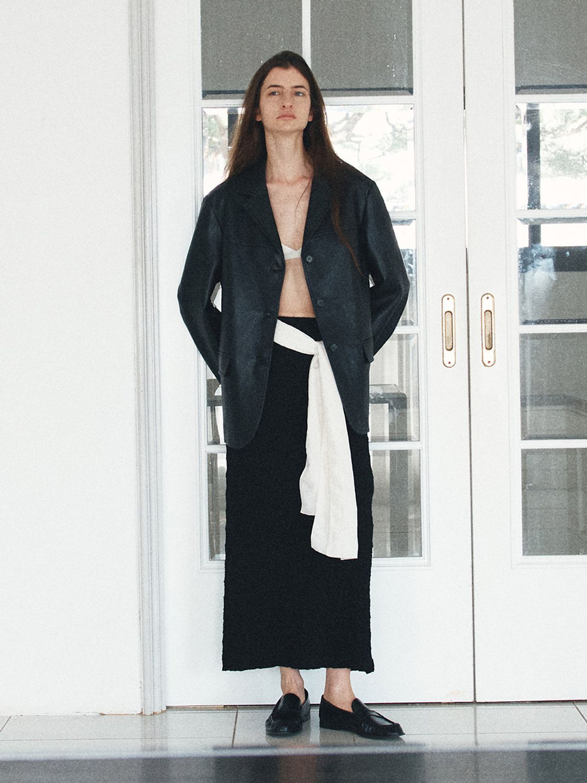 헌치(HUNCH) Crinkle Banding Maxi Skirt