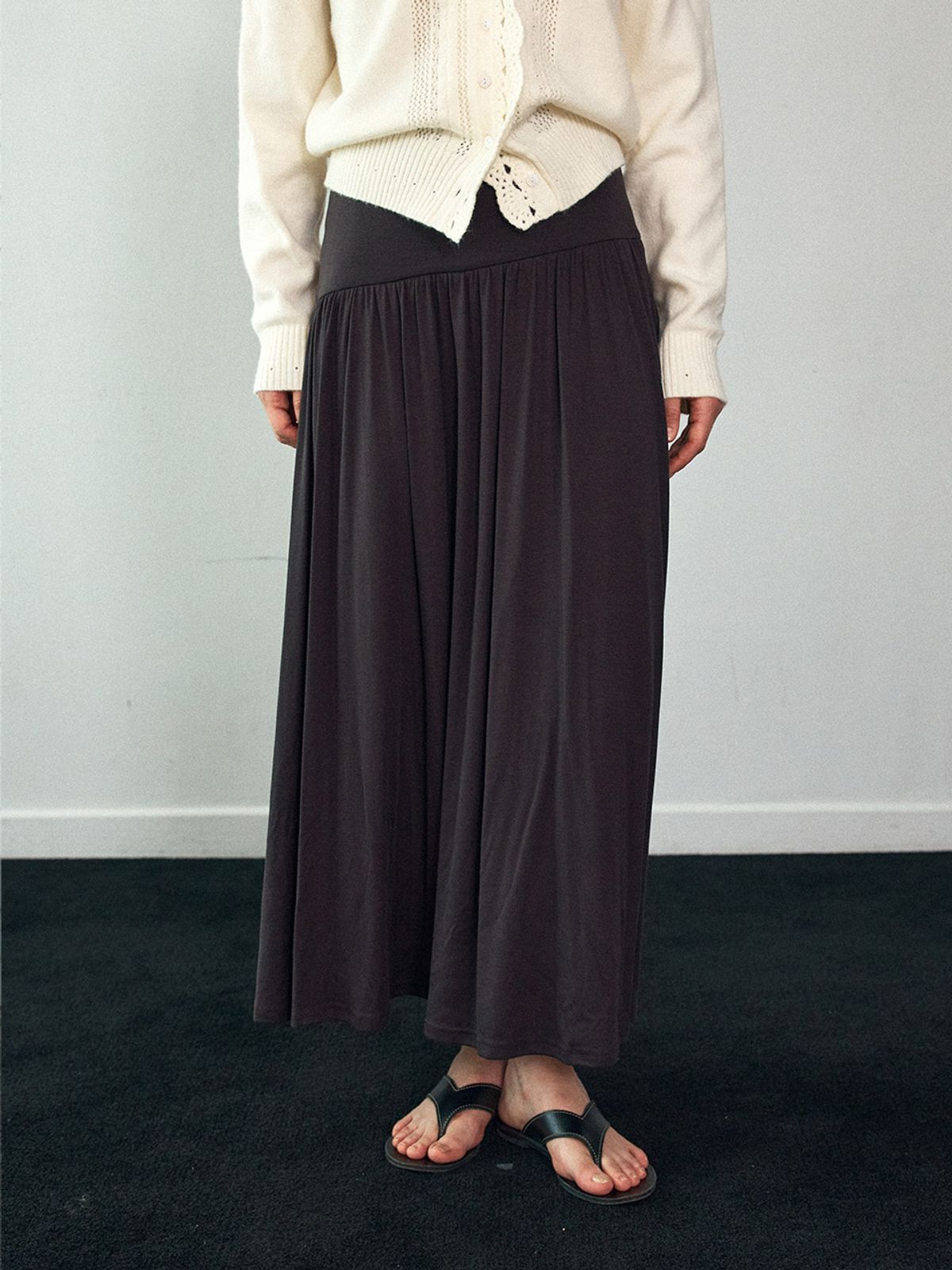 헌치(HUNCH) Fluid Jersey Long Skirt