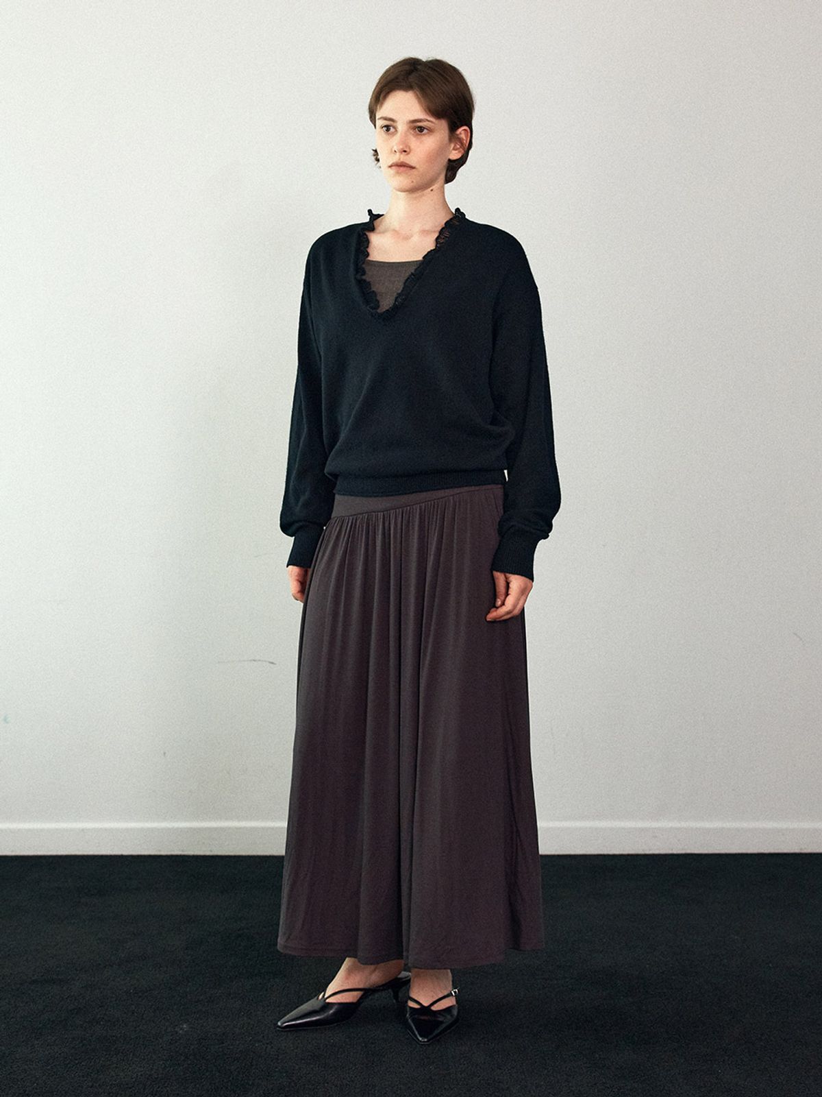 헌치(HUNCH) Fluid Jersey Long Skirt