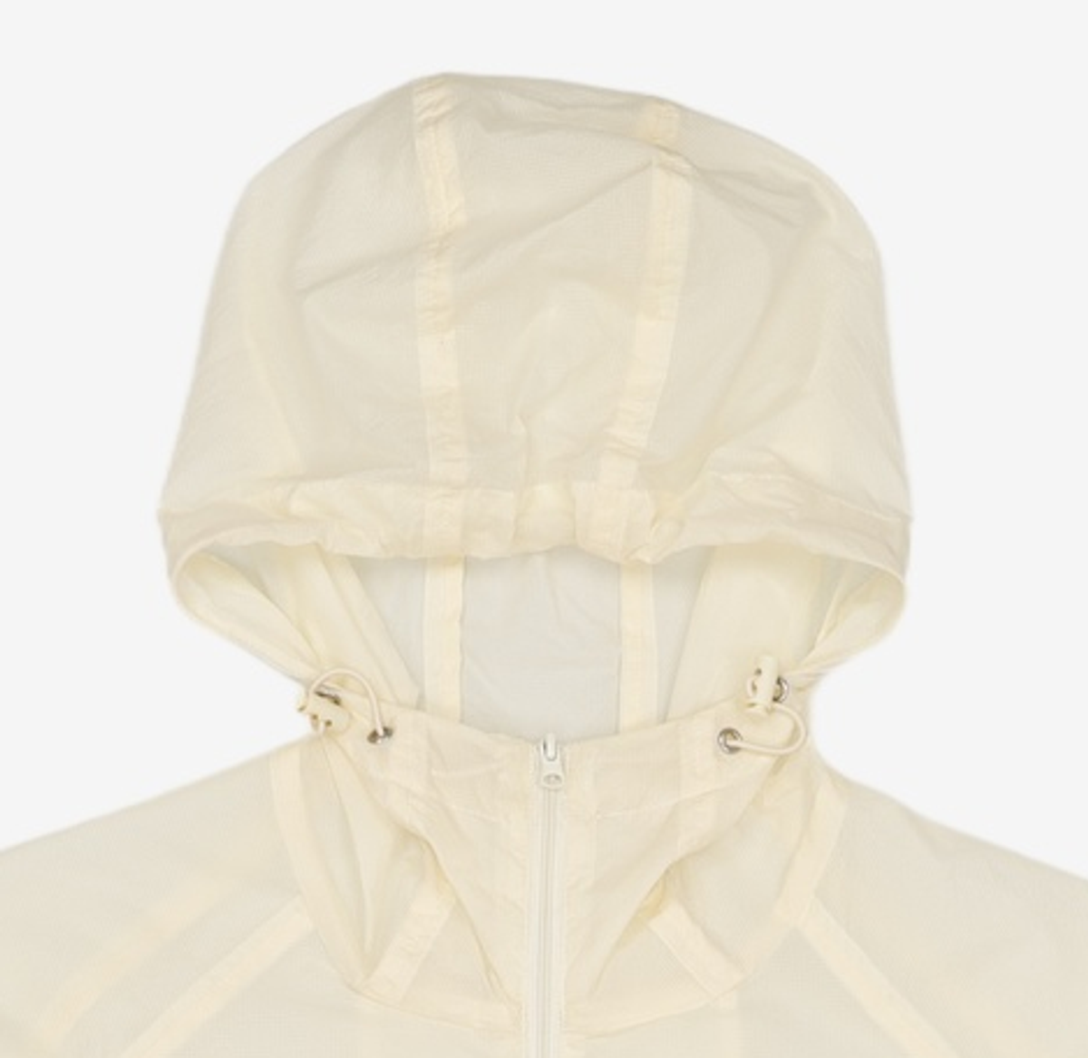 노매뉴얼(NOMANUAL) TRANSLUCENT HOODED JACKET - SAND YELLOW 100