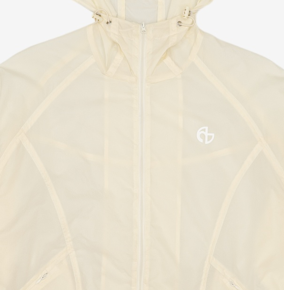 노매뉴얼(NOMANUAL) TRANSLUCENT HOODED JACKET - SAND YELLOW 100