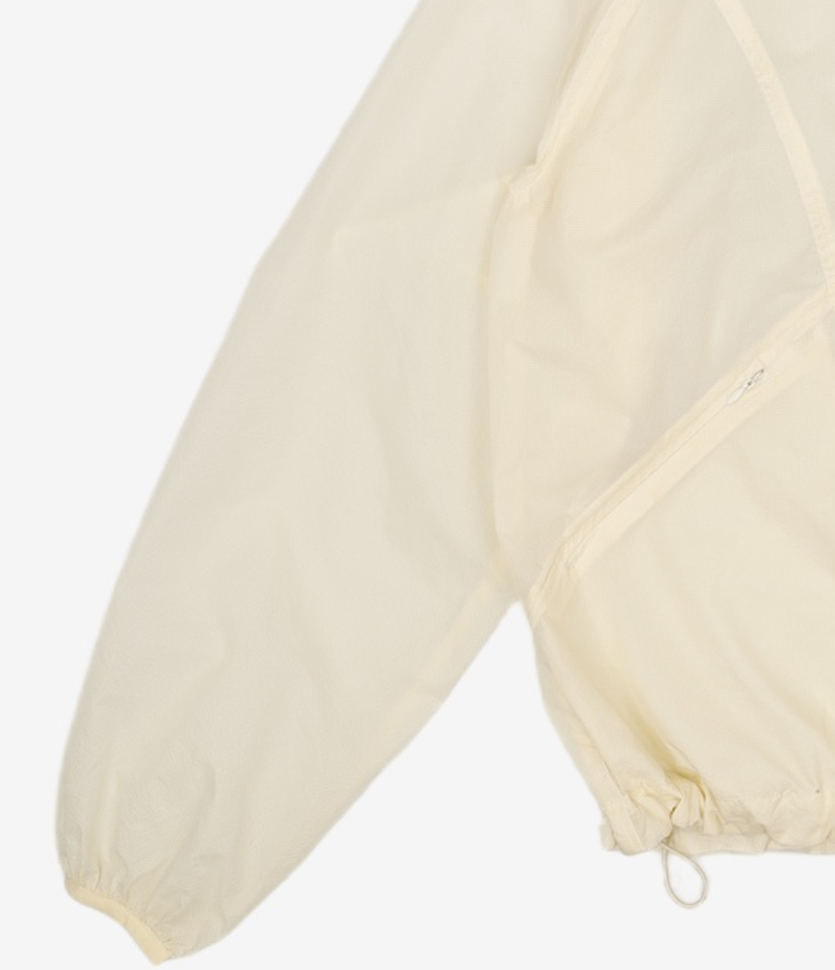 노매뉴얼(NOMANUAL) TRANSLUCENT HOODED JACKET - SAND YELLOW 100